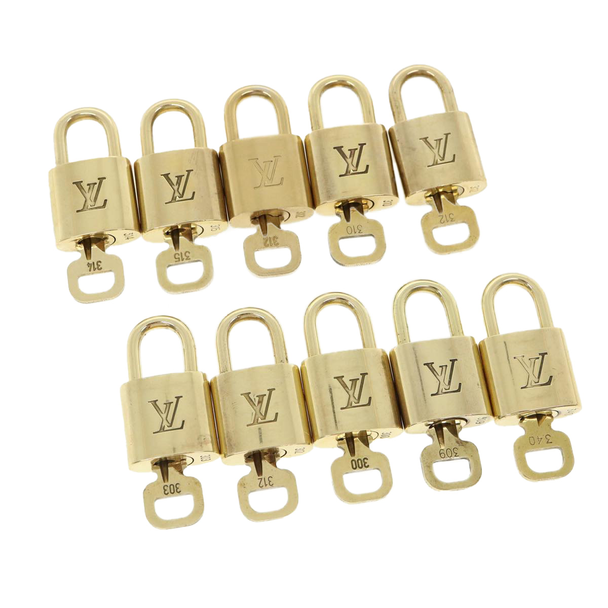 Louis Vuitton Padlock 10set Padlock Gold Tone Lv Auth 32605